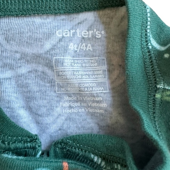 4T Toddler Boys Footed Pajama Set 2PC Cotton Fleece Full Zip Sharks Dinosaurs - Picture 5 of 5